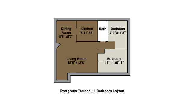 Evergreen Terrace two bedroom floor plan